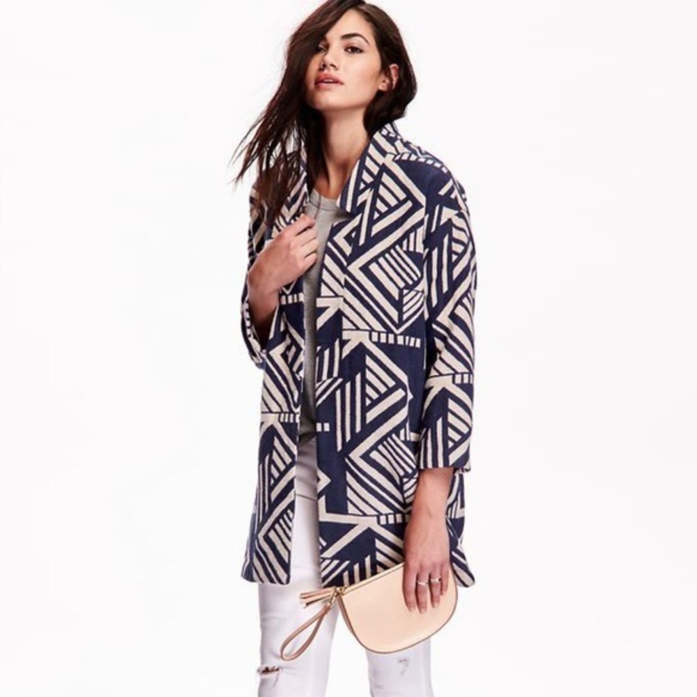 Open front cocoon coat